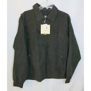VINTAGE *NWT* KENPO Suede Jacket Size M Men Lined Zipper Hunter Green 90s Y2K